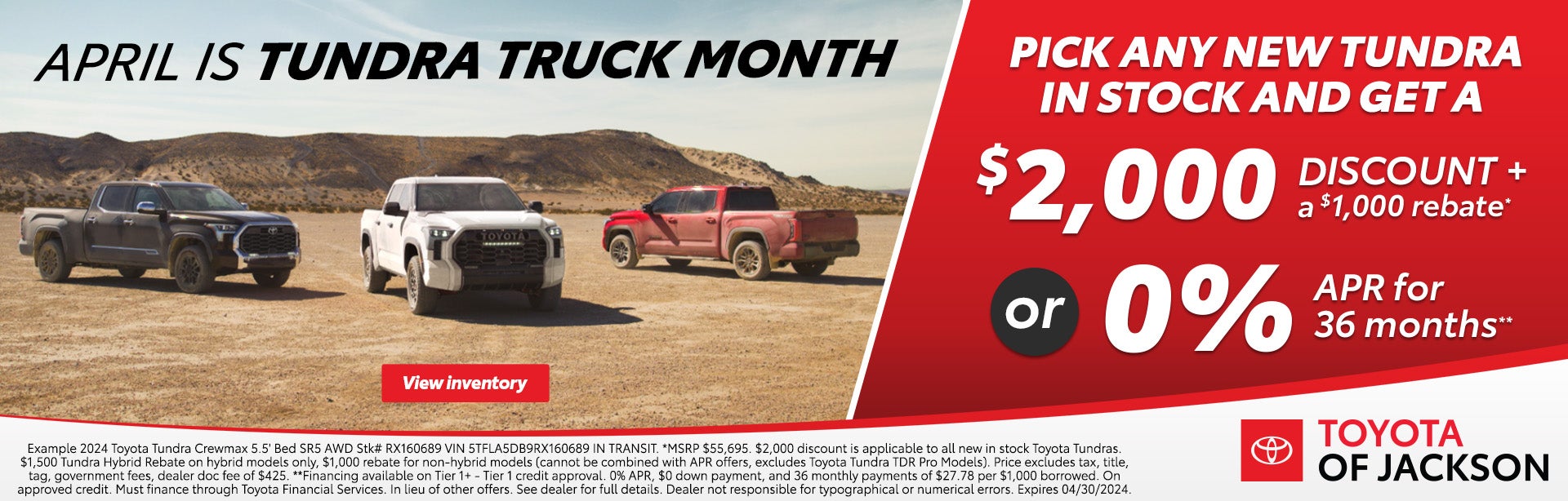 April is Tundra Truck Month